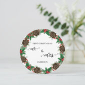 Cartes Pour Fêtes Annuelles Notre premier Noël en tant que Mr & Mrs Newlyweds (Debout devant)