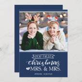 Cartes Pour Fêtes Annuelles Notre premier Noël en tant que mrs & mrs lgbt Holi (Devant / Derrière)