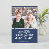 Cartes Pour Fêtes Annuelles Notre premier Noël en tant que mrs & mrs lgbt Holi (Debout devant)