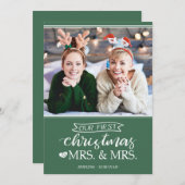 Cartes Pour Fêtes Annuelles Notre premier Noël en tant que mrs & mrs lgbt Holi (Devant / Derrière)