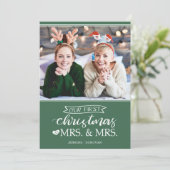 Cartes Pour Fêtes Annuelles Notre premier Noël en tant que mrs & mrs lgbt Holi (Debout devant)