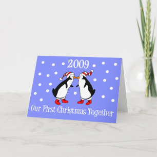 Cartes Pour Fêtes Annuelles Notre premier Noël Ensemble 2009 (Pingouins)