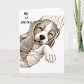 CARTES POUR FÊTES ANNUELLES NOTRE PREMIER NOËL ENSEMBLE "NOËL BLANC" (Devant)