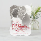 Cartes Pour Fêtes Annuelles Notre premier Noël ensemble photo de script blanc (Debout devant)