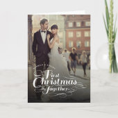 Cartes Pour Fêtes Annuelles Notre premier Noël ensemble photo de script blanc (Devant)