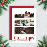 Cartes Pour Fêtes Annuelles Notre premier Noël moderne à trois photos<br><div class="desc">La Carte de Noël moderne à trois photos de Noël Notre premier Noël offre une façon chic de célébrer votre premier Noël en tant que mariés. Avec un collage élégant de trois photos aux élégantes accents rouges, cette carte allie parfaitement design moderne et chaleur des vacances - facilement personnalisable, et...</div>