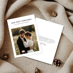 Cartes Pour Fêtes Annuelles Notre premier Noël   Photo romantique de jeunes ma