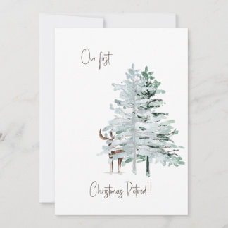 Cartes Pour Fêtes Annuelles Notre premier Noël Retraité Cerf de Bois