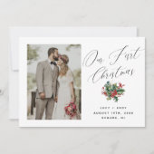 Cartes Pour Fêtes Annuelles Notre premier Noël | Script moderne photo nouvelle (Devant)