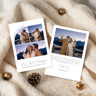 Cartes Pour Fêtes Annuelles Notre premier Noël Script Montagne hivernale 4 Pho