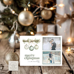 Cartes Pour Fêtes Annuelles Notre premier ornement de pin de Noël marié 2 Phot