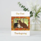 Cartes Pour Fêtes Annuelles Notre premier Thanksgiving (Debout devant)
