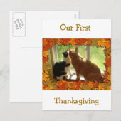 Cartes Pour Fêtes Annuelles Notre premier Thanksgiving (Devant / Derrière)