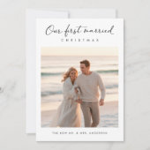 Cartes Pour Fêtes Annuelles Notre première photo côtière de Noël Mariée (Devant)