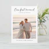 Cartes Pour Fêtes Annuelles Notre première photo côtière de Noël Mariée (Debout devant)