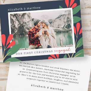 Cartes Pour Fêtes Annuelles Notre première photo de Noël Engagé de Foliage Mod