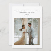 Cartes Pour Fêtes Annuelles Notre première photo de Noël Script de mariage hiv (Dos)