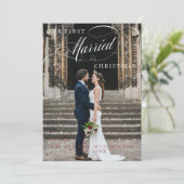 Cartes Pour Fêtes Annuelles Notre première photo de script de Noël marié (Debout devant)