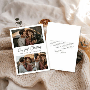 Cartes Pour Fêtes Annuelles Notre première photo Joyeuse moderne de Noël