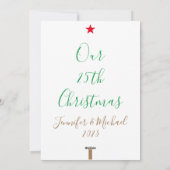 Cartes Pour Fêtes Annuelles Notre vingt-cinquième Noël 25e Ans Mariés Noël (Dos)