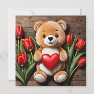 Cartes Pour Fêtes Annuelles Nounours d'ours en peluche de la Saint-Valentin