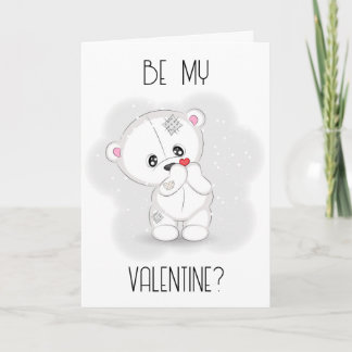Cartes Pour Fêtes Annuelles Nounours en peluche blanc avec la Saint-Valentin c