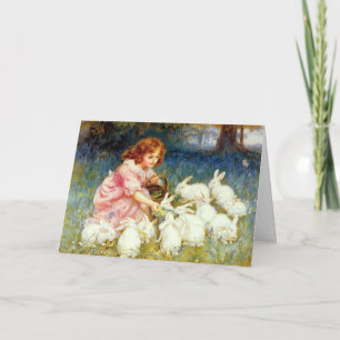 Cartes Pour Fêtes Annuelles Nourrir les lapins Pâques
