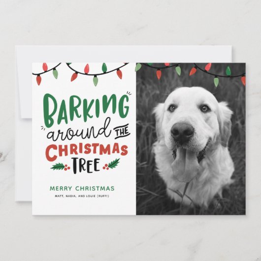 Cartes Pour Fêtes Annuelles Nourriture Autour De Noël Arbre Chien Chien Noël (Devant)