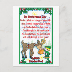 Cartes Pour Fêtes Annuelles Nourriture magique de Noël Reindeer