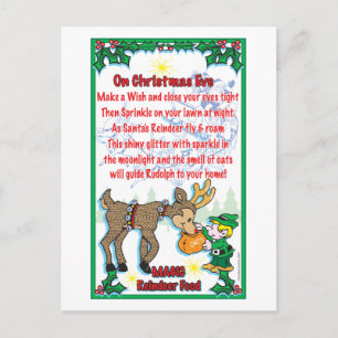 Cartes Pour Fêtes Annuelles Nourriture magique de Noël Reindeer