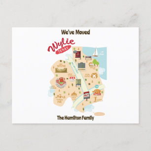 Cartes Pour Fêtes Annuelles Nous avons déménagé à Wylie Texas Postcard