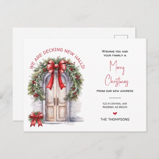 Cartes Pour Fêtes Annuelles Nous avons déménagé Nouveau Accueil Noël Faire-par (Devant / Derrière)