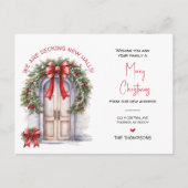 Cartes Pour Fêtes Annuelles Nous avons déménagé Nouveau Accueil Noël Faire-par (Devant)