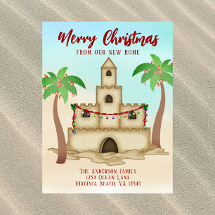 Cartes Pour Fêtes Annuelles Nous avons déménagé Sandcastle New Beach Accueil N