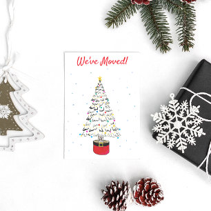 Cartes Pour Fêtes Annuelles Nous avons déplacé Arbre de Noël moderne aquarelle