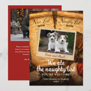Cartes Pour Fêtes Annuelles Nous avons mangé la liste vilains Mignon animal de