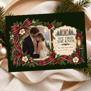 Cartes Pour Fêtes Annuelles Nous avons noué le nœud Photo de mariage de Noël