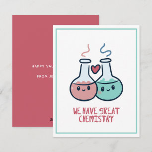 Cartes Pour Fêtes Annuelles Nous avons une excellente chimie Cute Nerdy Valent