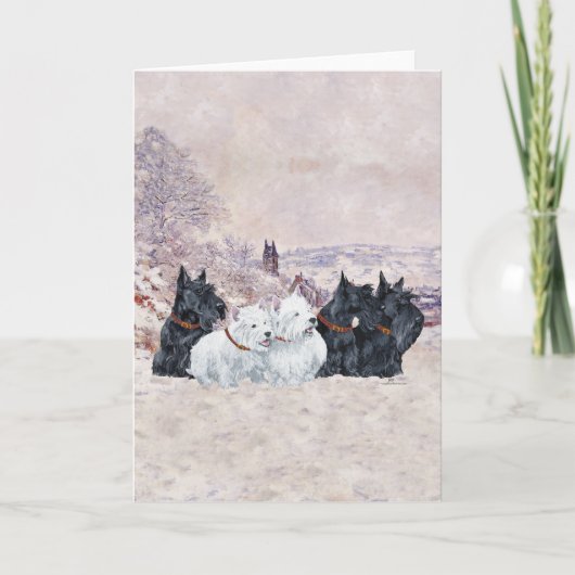 Cartes Pour Fêtes Annuelles Nous cinq hiver (Devant)