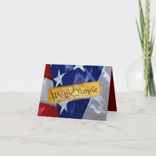 Cartes Pour Fêtes Annuelles Nous Le Peuple Drapeau Américain