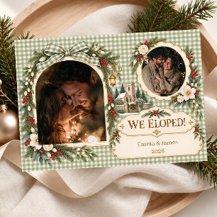 Cartes Pour Fêtes Annuelles Nous nous sommes enfuis pour Noël Annonce de photo