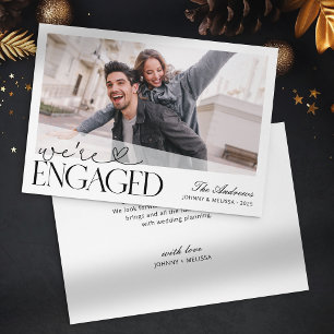 Cartes Pour Fêtes Annuelles Nous sommes fiancés Photo de Noël Minimaliste