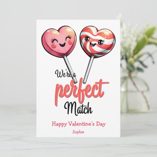 Cartes Pour Fêtes Annuelles Nous sommes un match parfait drôle rétro Valentine (Debout devant)