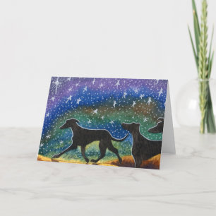 Cartes Pour Fêtes Annuelles Nous trois chiens de lévrier