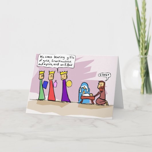 Cartes Pour Fêtes Annuelles Nous trois rois et X-Box (Devant)