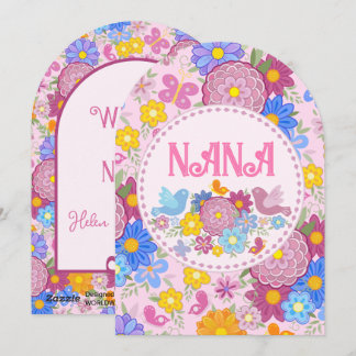 Cartes Pour Fêtes Annuelles Nous vous aimons Nana Fleurs sauvages BOHO Personn