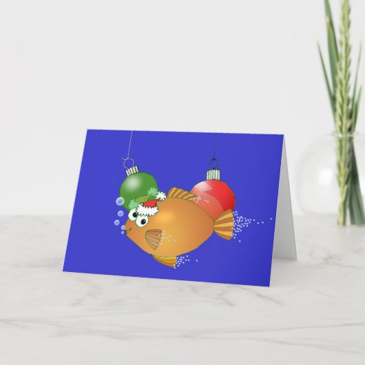Cartes Pour Fêtes Annuelles Nous vous pêchons un joyeux Noël ! (Devant)