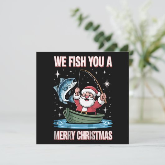 Cartes Pour Fêtes Annuelles Nous Vous Pêchons Un Joyeux Pêcheur De Noël Père N (Debout devant)