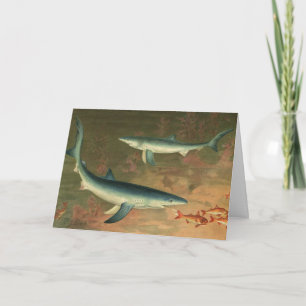 Cartes Pour Fêtes Annuelles Nous Vous Poissons Un Joyeux Noël, Requins Bleus V