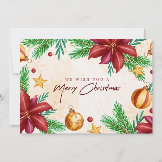 Cartes Pour Fêtes Annuelles Nous vous souhaitons un joyeux Noël (Devant)
